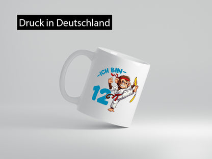 Ich bin 12 | 12. Geburtstag Karate Kampfsport Affe Geschenkidee Humor Tasse