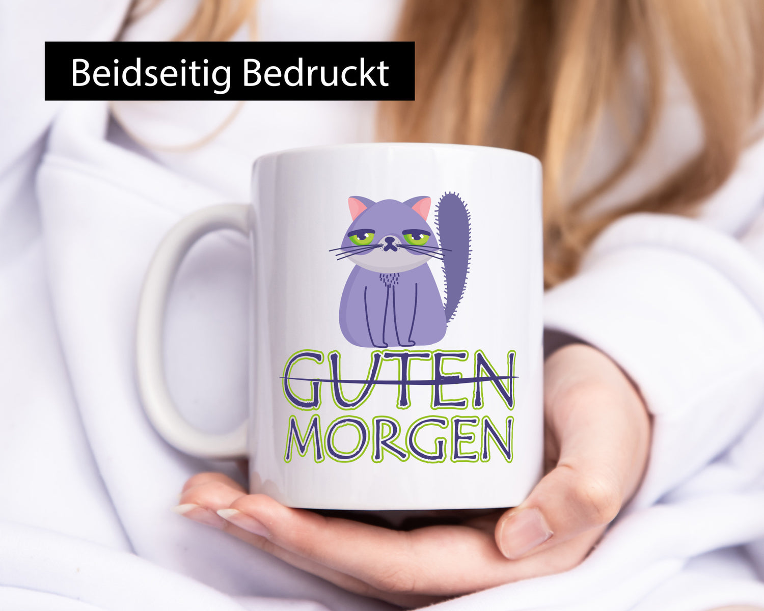 Guten Morgen Katze v2 lustig Tierliebhaber Humor Geschenk Tasse