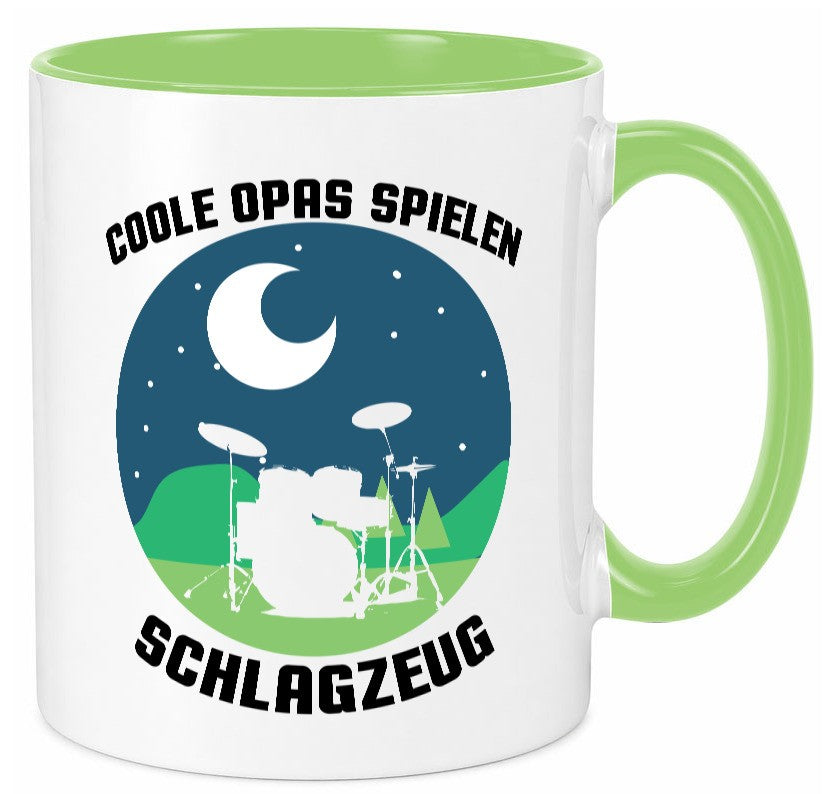 Coole Opas spielen Schlagzeug | Mond lustig Familie Geschenkidee Geschenk Tasse