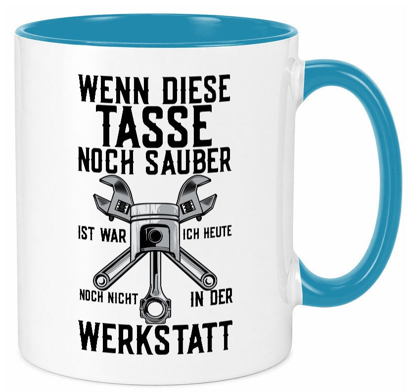 Werkstatt | KFZ Mechaniker Auto Werkzeug Zahnrad lustiger Spruch Geschenk Humor Tasse