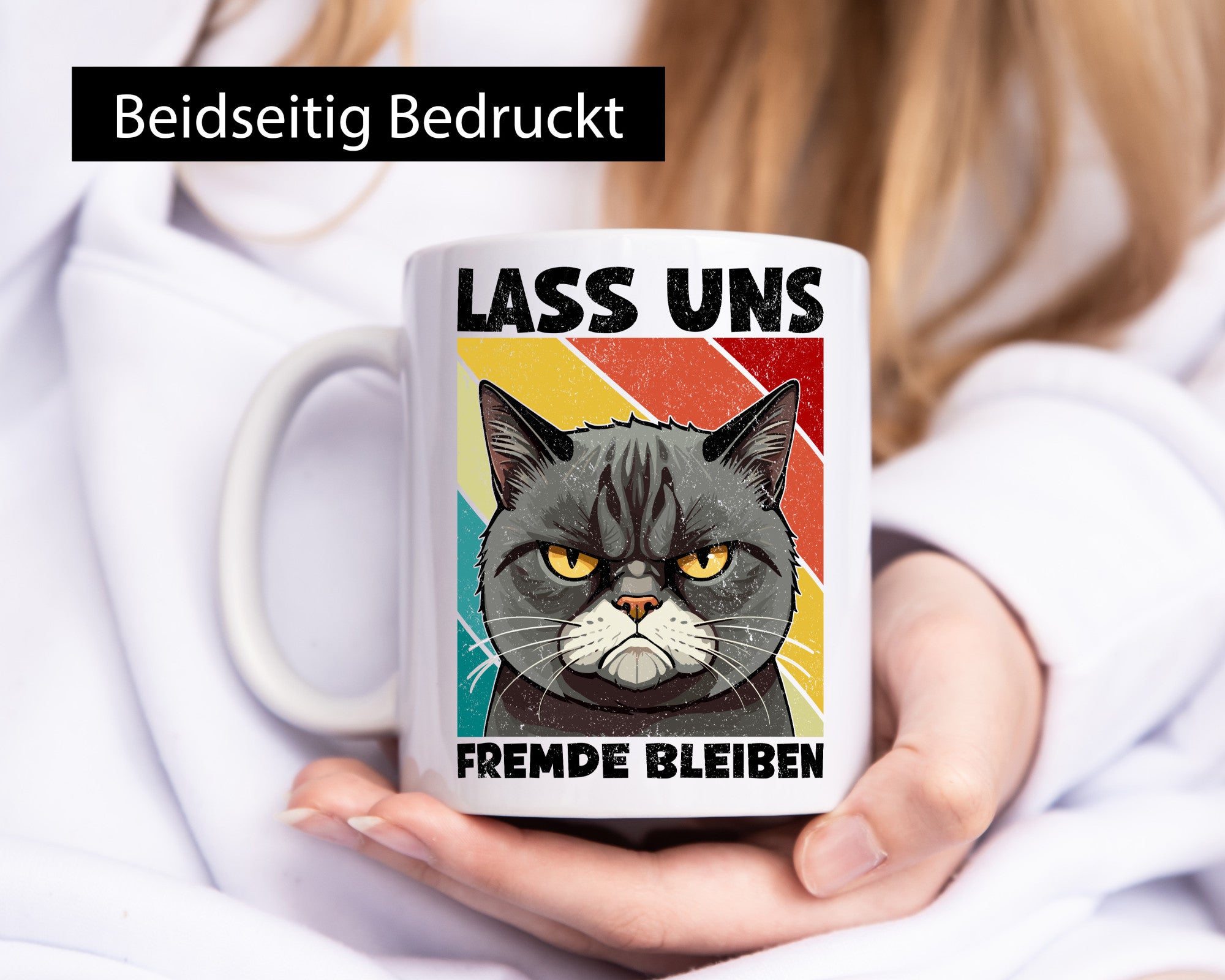 Lass uns Fremde bleiben | Böse Katze Geschenk Tierliebhaber Humor lustiger