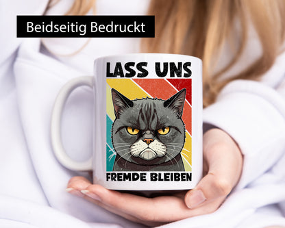 Lass uns Fremde bleiben | Böse Katze Geschenk Tierliebhaber Humor lustiger