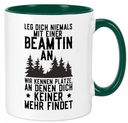Nicht mir Beamtin anlegen | Polizistin Wald Revier lustiger Spruch Geschenk Tasse