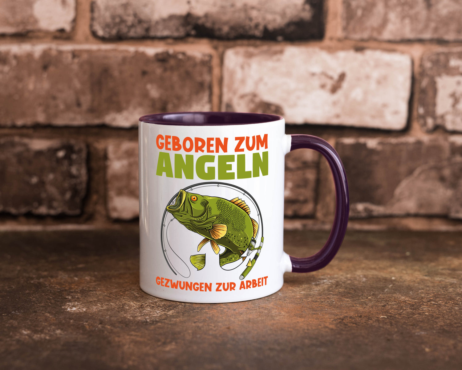 Geboren zum Angeln | Angler Tasse Fischer Spruch Humor Geschenkidee