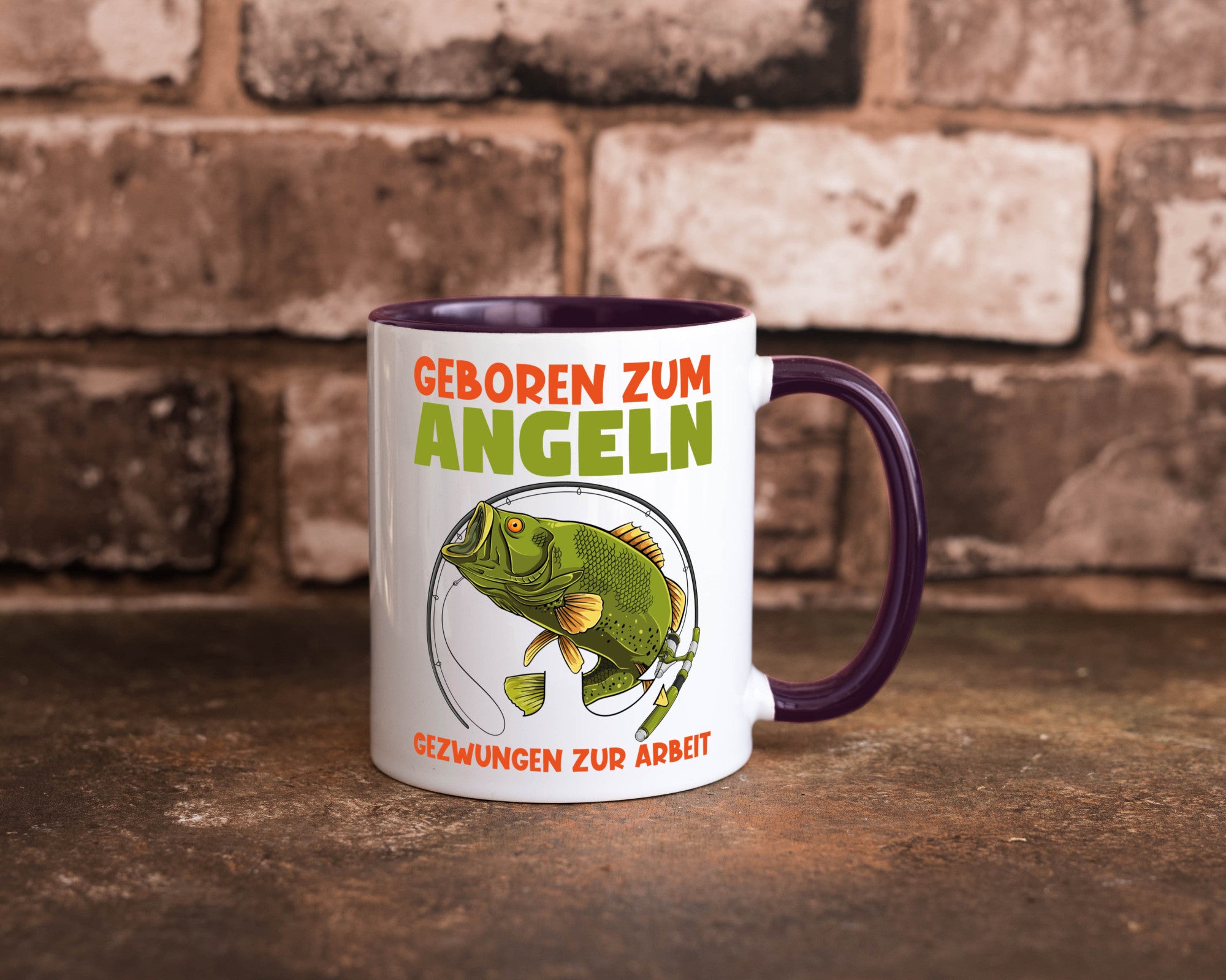 Geboren zum Angeln | Angler Tasse Fischer Spruch Humor Geschenkidee