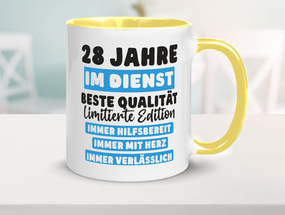 28 Jahre im Dienst | Jubiläum Arbeit v6 lustig Kollegen Büro Geschenk Tasse