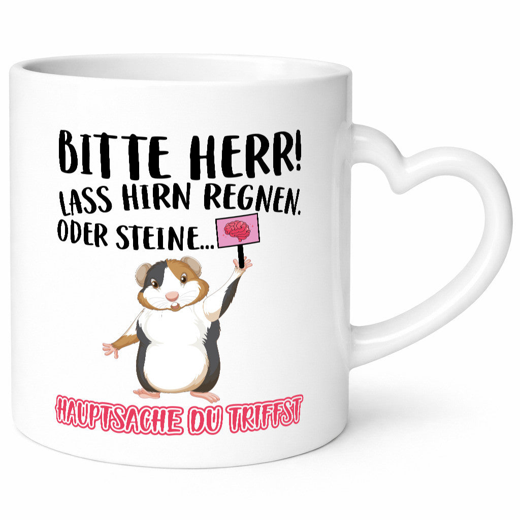 Lass Hirn regnen | Meerschweinchen Tasse Sarkasmus lustiger Spruch Geschenk