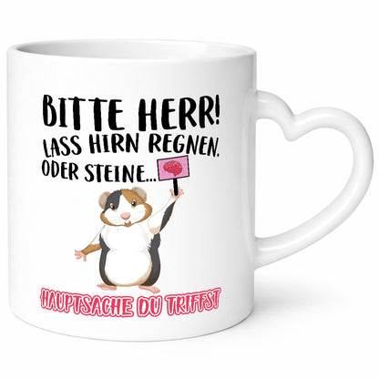 Lass Hirn regnen | Meerschweinchen Tasse Sarkasmus lustiger Spruch Geschenk