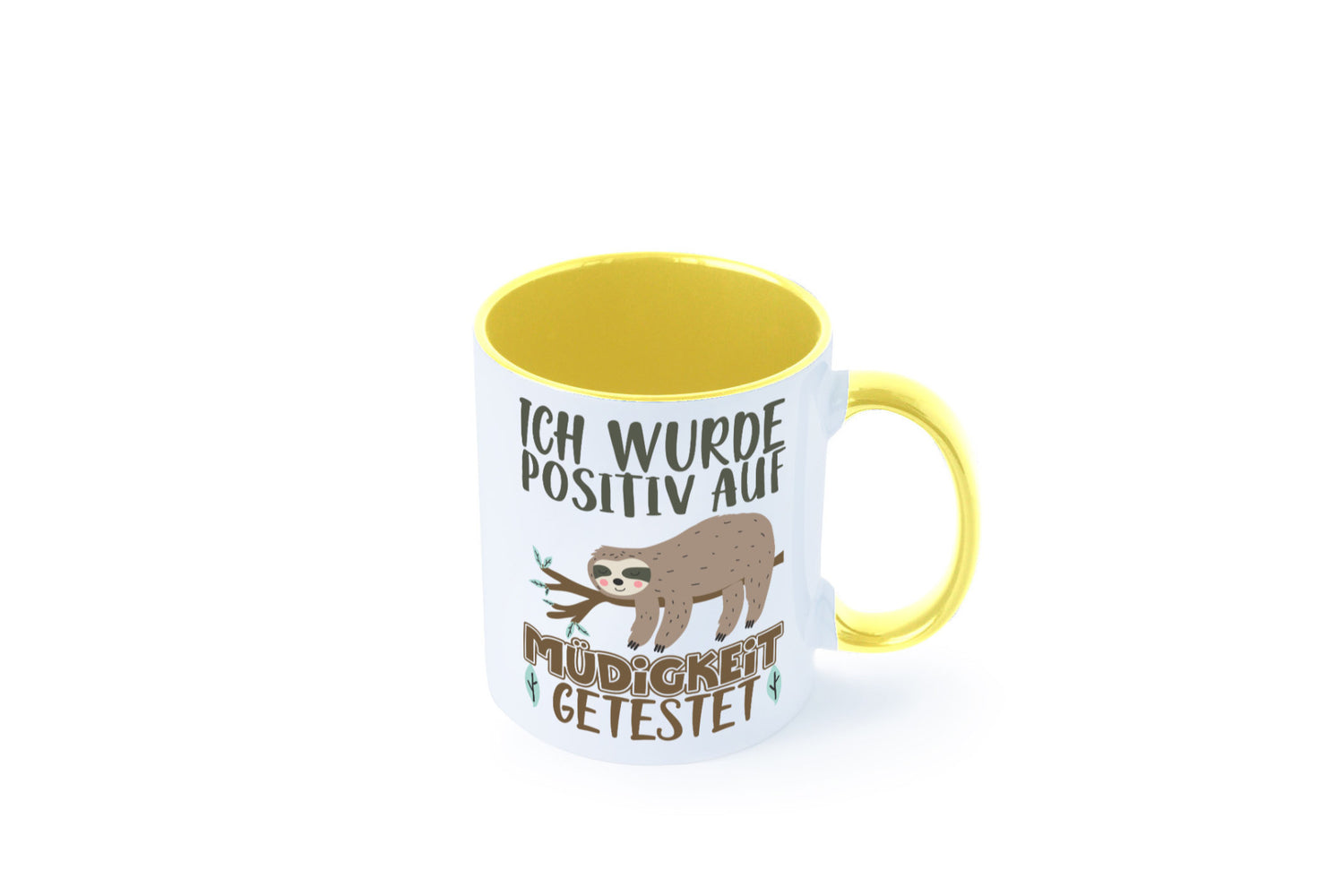 Positiv auf Müde getestet lustiger Spruch Geschenk Humor Geschenkidee Tasse