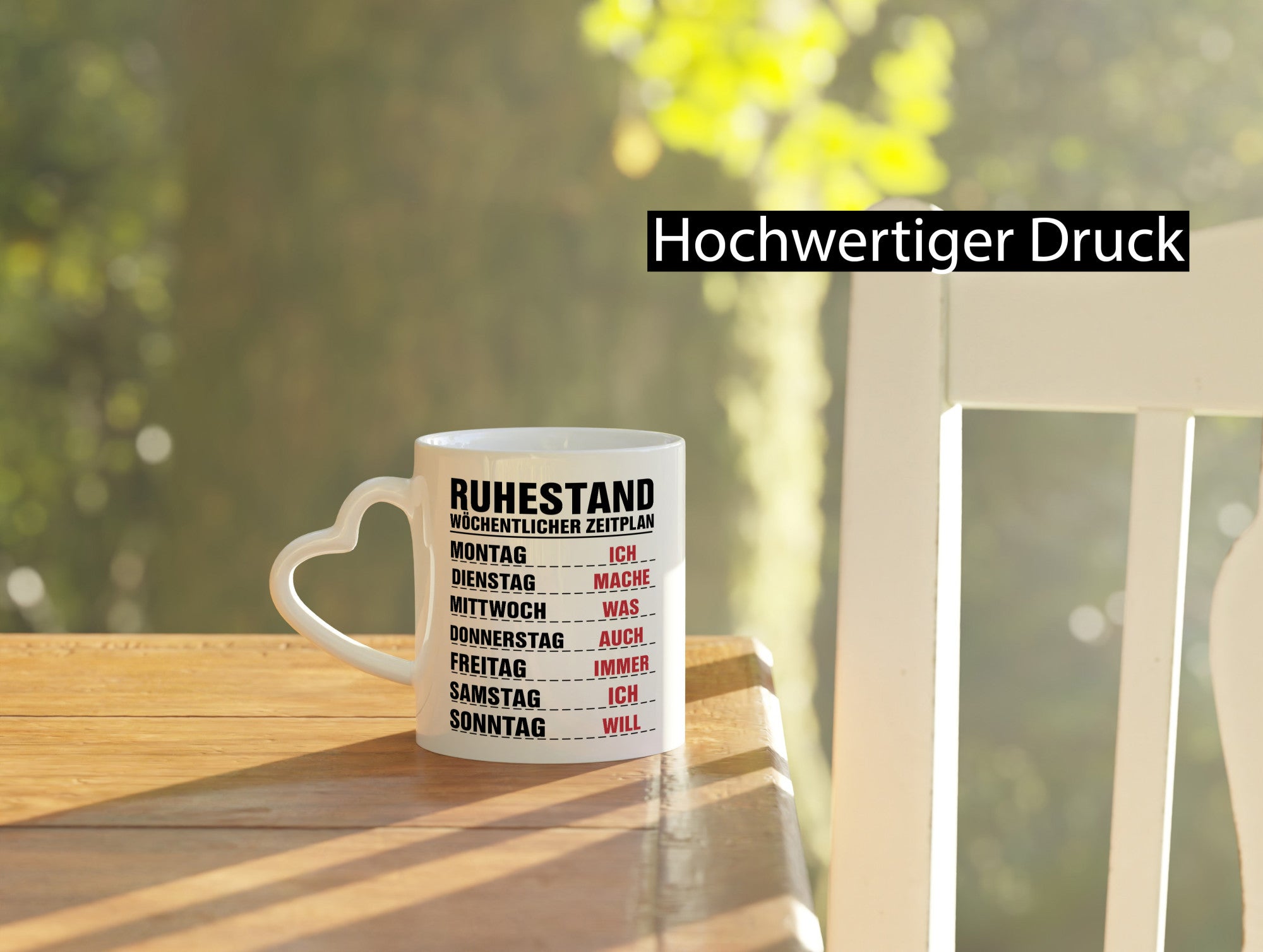 Ruhestand Zeitplan | Wochentage Rentner Pension Spruch Humor Jubiläum