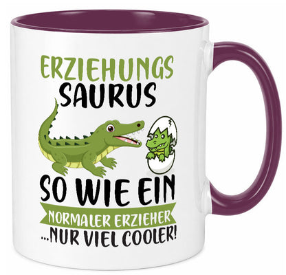 Erziehungsaurus | Kindergärtner Erzieherin Erzieher Humor Geschenkidee Tasse