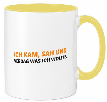 Ich kam sah und vergaß | Vergesslichkeit lustiger Spruch Geschenk Humor Tasse
