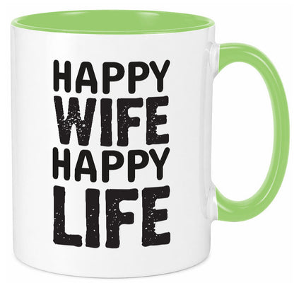 Happy Wife | Ehemann Tasse Ehefrau Humor Statement Geschenkidee