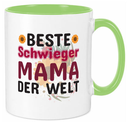 Beste Schwiegermama | Schwiegermutter Tasse Blumen Humor Familie Geschenkidee