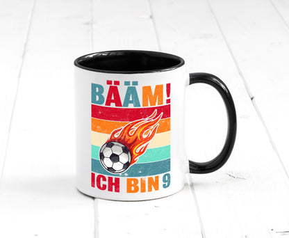 9. Geburtstag | Bääm ich bin 9 Fußball Geschenkidee Humor Tasse