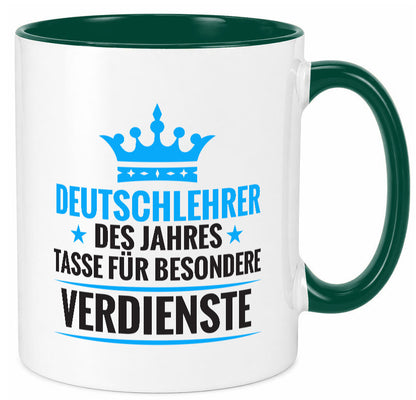 Besonderer Verdienst: Deutschlehrer | Lehrer Schule lustig Humor Geschenkidee Tasse