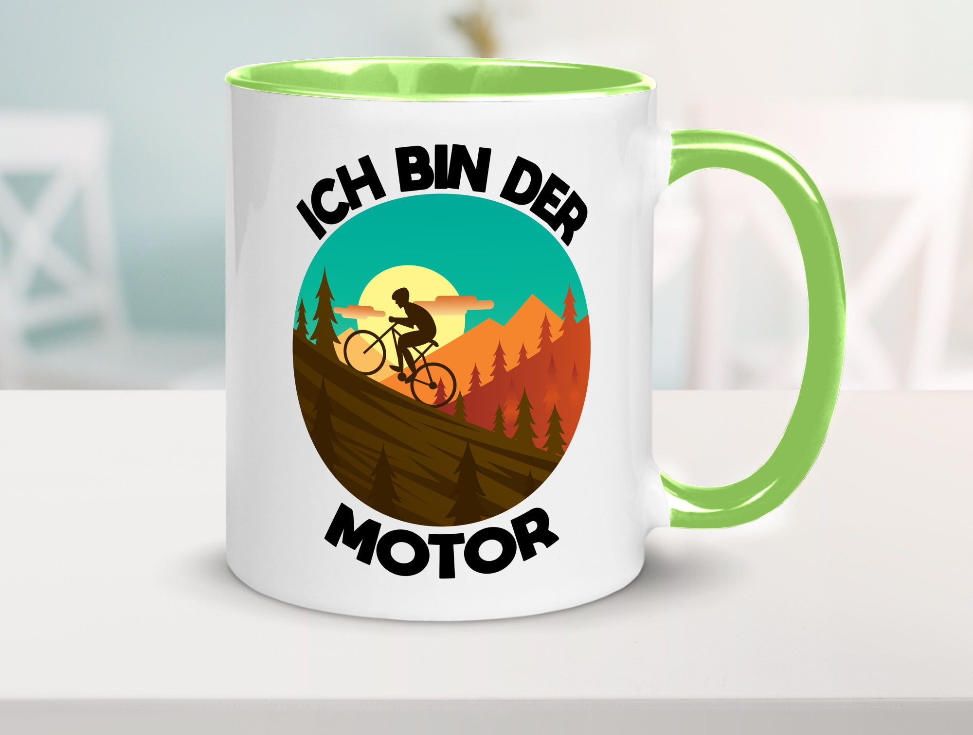 Ich bin der Motor | Mountainbiking Fahrrad Berge Geschenkidee Humor Tasse