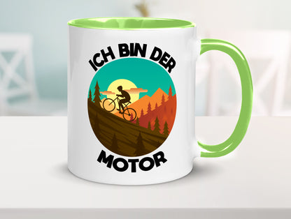 Ich bin der Motor | Mountainbiking Fahrrad Berge Geschenkidee Humor Tasse