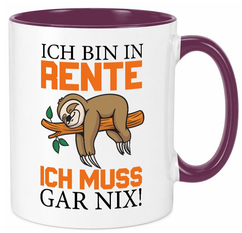 Ich bin in Rente lustig Humor Geschenkidee Geschenk Tasse