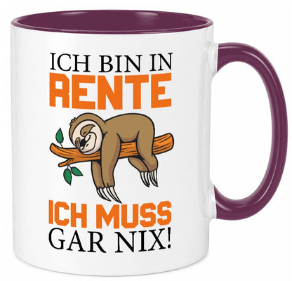 Ich bin in Rente lustig Humor Geschenkidee Geschenk Tasse