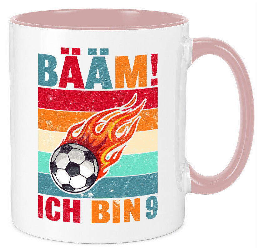 9. Geburtstag | Bääm ich bin 9 Fußball Geschenkidee Humor Tasse
