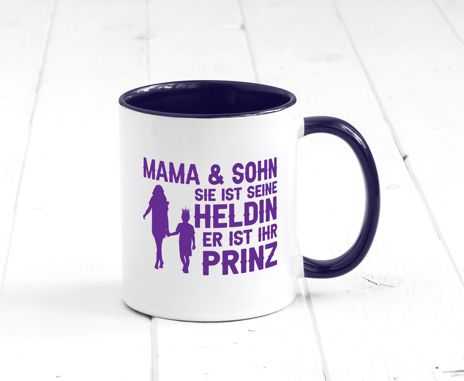 Mama &amp; Sohn | Helding Prinz Mutterliebe Geschenkidee Familie Humor Tasse