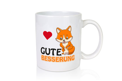 Gute Besserung | Genesung Tasse Fuchs mit Herzen lustig Humor Geschenkidee