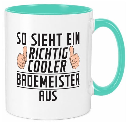 Richtig Cooler Bademeister | Rettungsschwimmer lustig Humor Geschenkidee Tasse