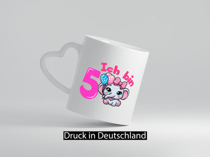 5. Geburtstag | 5 Jahre Elefant Mädchen Humor Geschenkidee Tasse