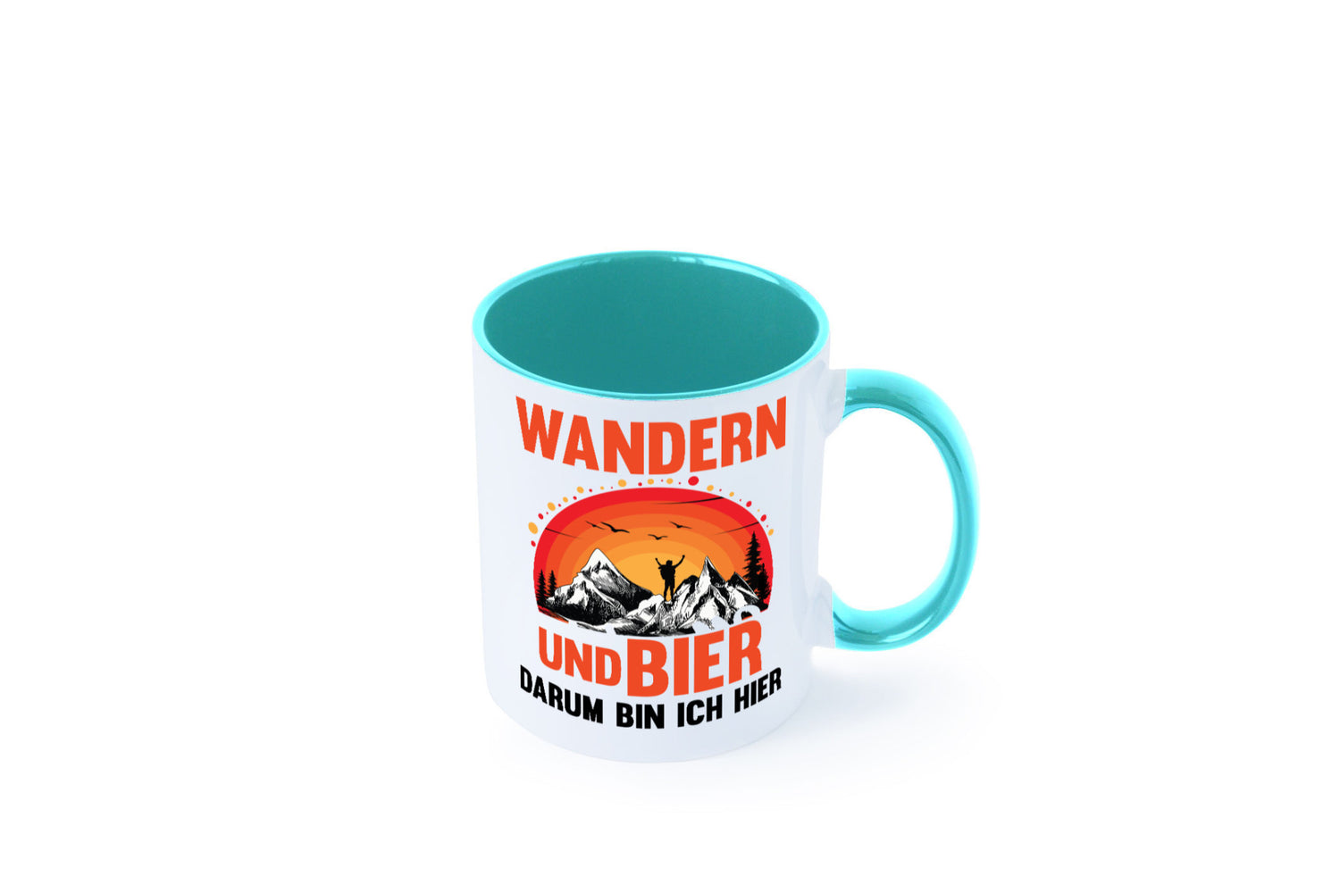 Wandern und Bier darum bin ich hier | lustiger Spruch Geschenk Humor