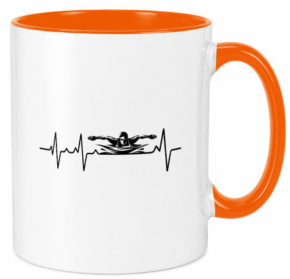 Schwimmer Herzschlag | Schwimmen Wasser Sport lustig Humor Geschenkidee Tasse