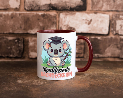 Koalifizierte Dachdeckerin | Dachbau Hausbau Geschenk Humor Geschenkidee Tasse