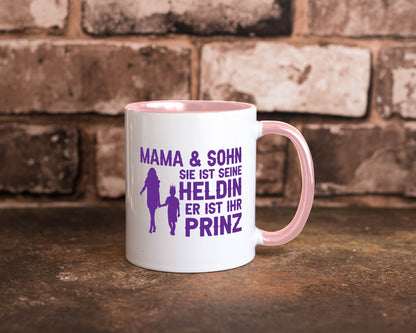 Mama &amp; Sohn | Helding Prinz Mutterliebe Geschenkidee Familie Humor Tasse