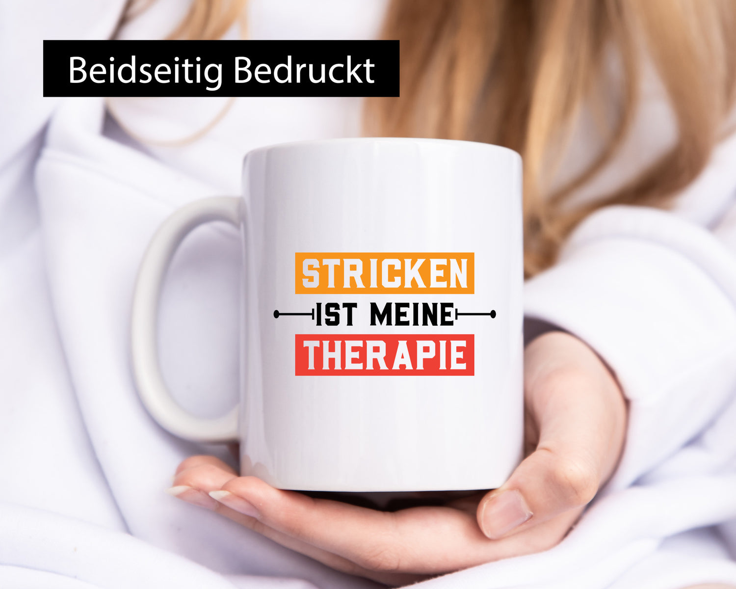 Stricken ist meine Therapie | Stricknadel Humor Geschenkidee Tasse