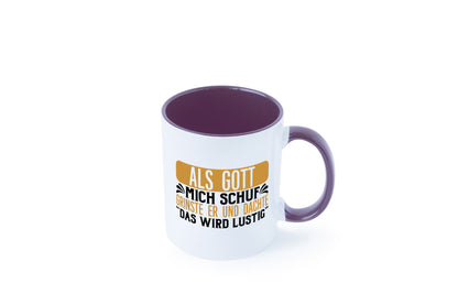 Als Gott mich Schuf Grinste er lustiger Spruch Geschenk Humor Geschenkidee Tasse