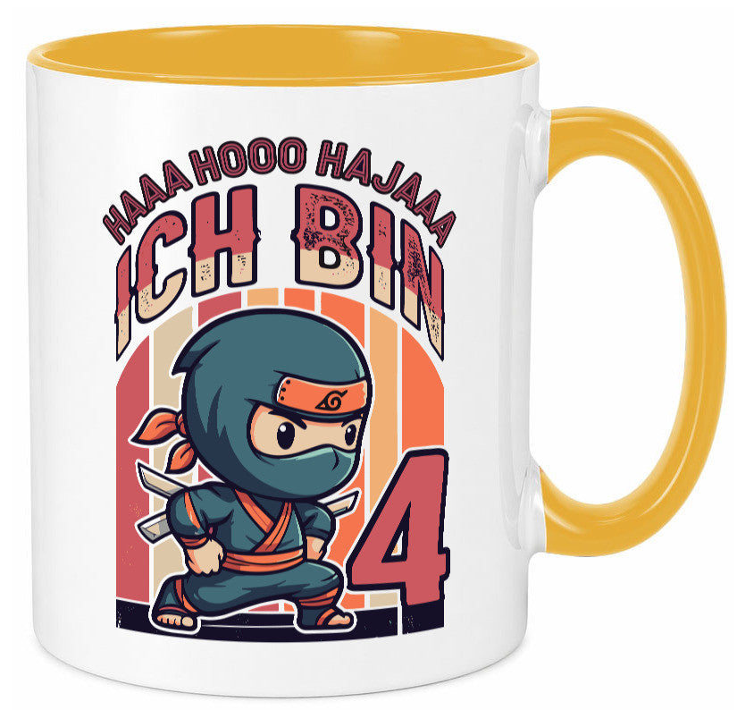 4. Geburtstag | Ninja Junge 4 Jahre lustiger Spruch Geschenk Geschenkidee Tasse