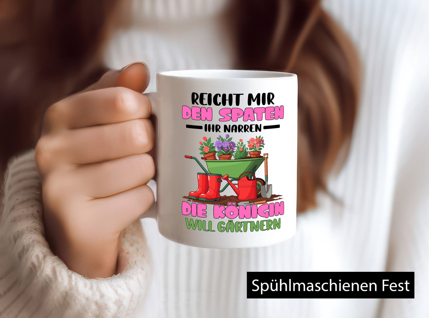 Reicht mir den Spaten ihr Narren | Garten Gärtnerin Humor Geschenkidee Tasse