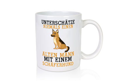 Alter Mann mit Schäferhund | Hundeliebhaber Rentner Hund Geschenk Ruhestand