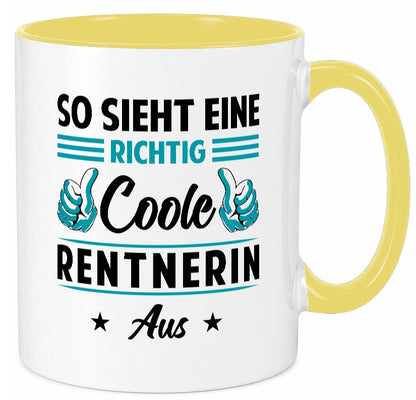 Eine richtig coole Rentnerin aus | Ruhestand Rente Geschenkidee Jubiläum Humor Tasse