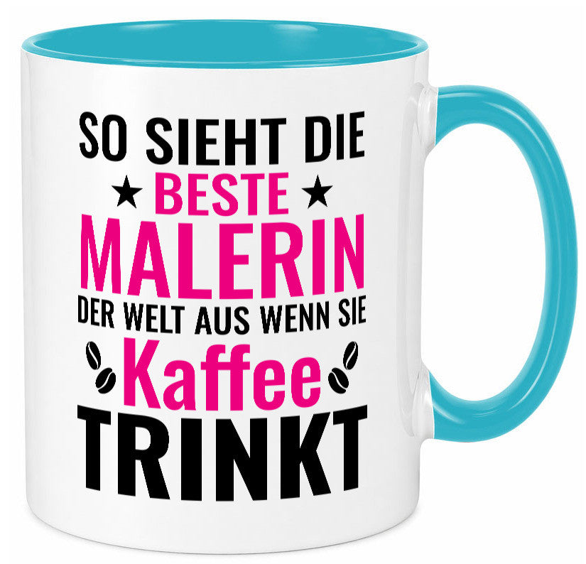 Kaffee trinkt: Malerin | Malerinnen lustiger Spruch Geschenk Humor Geschenkidee Tasse