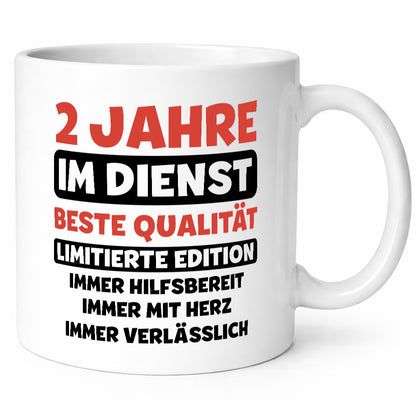 2 Jahre im Dienst | Jubiläum Arbeit v3 Geschenk Kollegen Büro lustiger Spruch