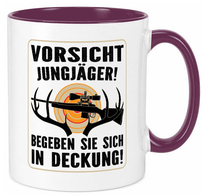 Votsicht Jungjäger | In Deckung Neuling beim Jagen lustig Humor Geschenkidee Tasse
