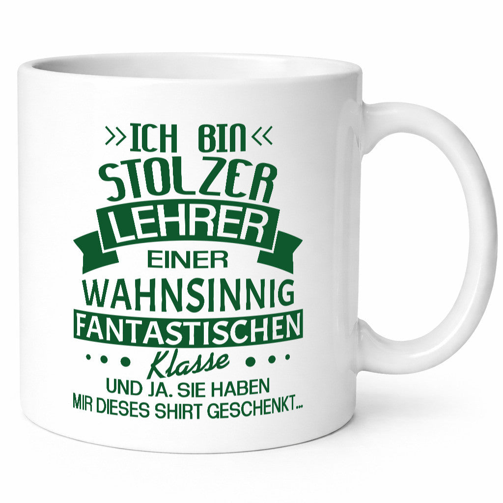 Stolzer Lehrer einer fantastischen Klasse | Pünktchen Humor Geschenkidee Tasse