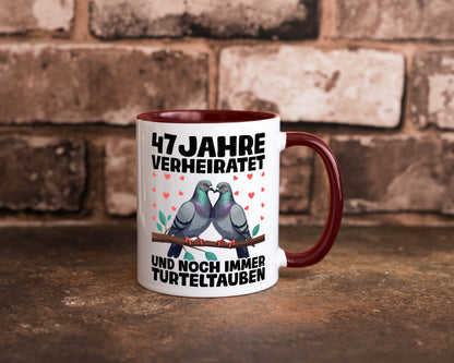 47 Jahre verheiratet | Turteltauben Ehe Ehepaar Humor Geschenkidee Tasse