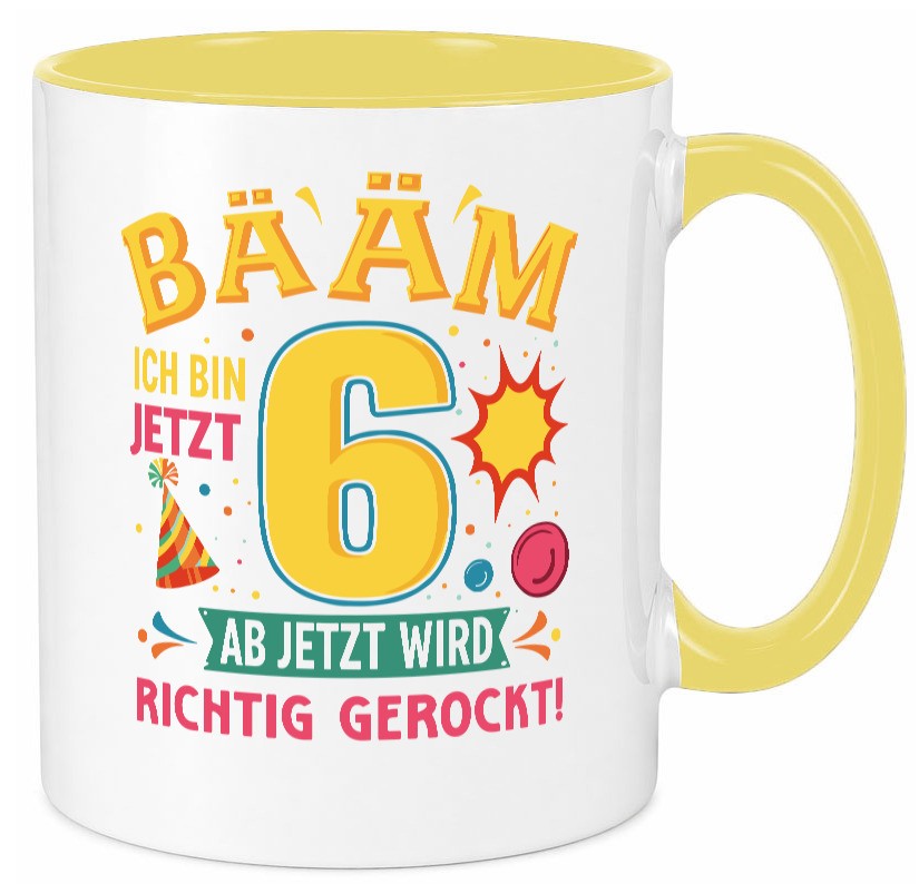 6. Geburtstag | 6 Jahre ab jetzt wird richtig gerockt lustiger Spruch Geschenk Tasse