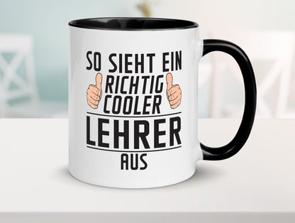 Richtig Cooler Lehrer | Schule Beruf Schüler Humor Arbeit Kollegen Büro Tasse