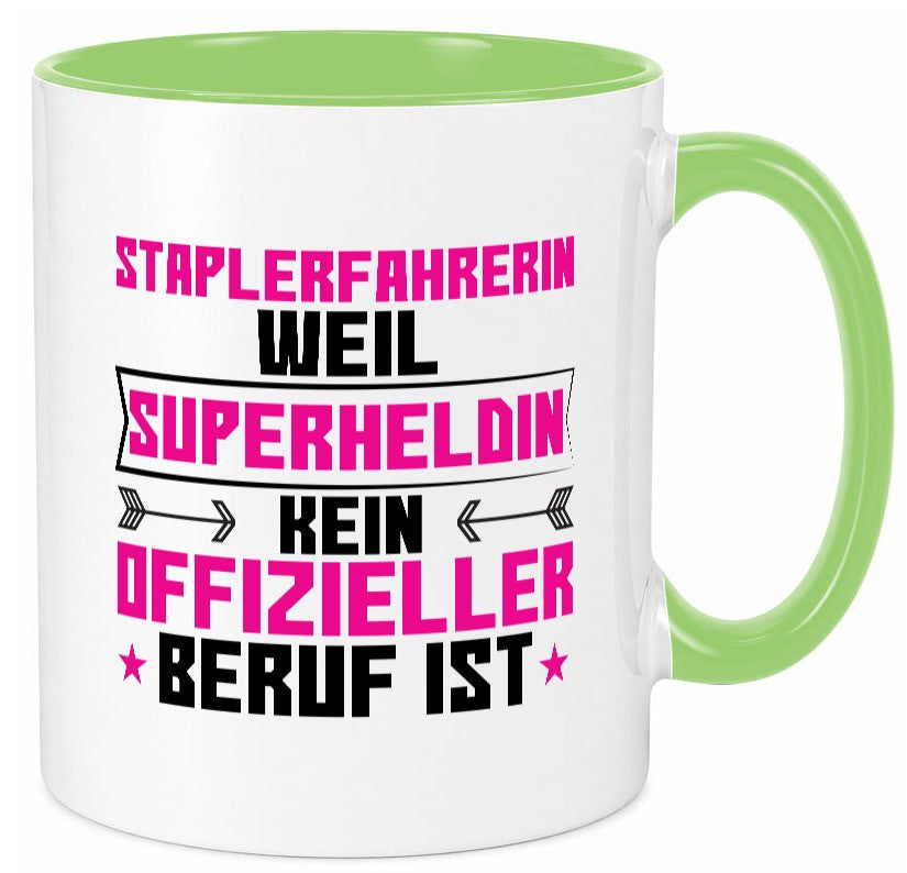 Superheldin Staplerfahrerin | Gabelstapler Humor Geschenkidee Tasse