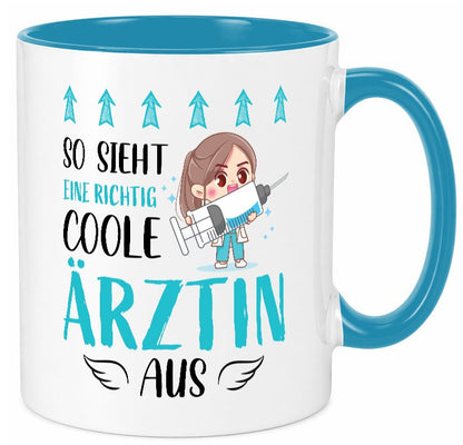 So sieht eine richtig Coole Ã„rztin aus | Krankenhaus Geschenk Humor Tasse
