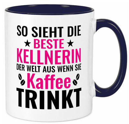 Kaffee trinkt: Kellnerin | Beruf kellnern Bedienung Humor Arbeit Kollegen Büro
