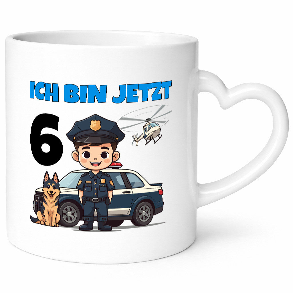 6. Geburtstag | 6 Jahre Polizei Kind Polizeiauto Humor Geschenkidee Tasse